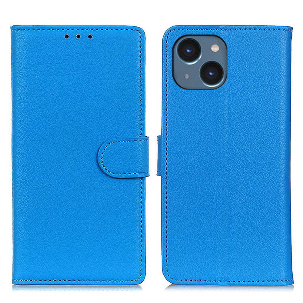 For iPhone 15 Anti-Scratch Litchi Texture Phone Case Wallet Stand PU Leather Protective Shell For iPhone 15 Anti-Scratch Litchi Texture Phone Case Wallet Stand PU Leather Protective Shell